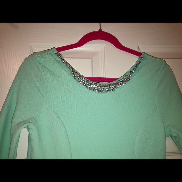 Cute Mint Dress with Rhinestones - Medium - Picture 2 of 3